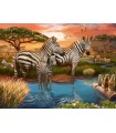 Puzzle da 500 Pezzi - Zebre alla Pozza d'Acqua
