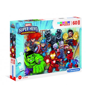 Puzzle da 60 pezzi Maxi Supercolor Marvel Super Hero Adventures