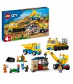 City - Camion da Cantiere e Gru con Palla da Demolizione