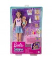 Barbie Skipper Babysitter Nanna con Capelli Castani e Viola