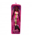 Barbie Fashionistas Curvy Vestito Rosa e Giallo con Treccine