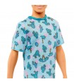Ken Fashionistas - Capelli Biondi e T-Shirt Verde Fantasia