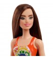 Barbie Beach Costume Azzurro e Capelli Castani