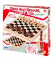 Gioco degli scacchi dama e tria 29 x 29 cm