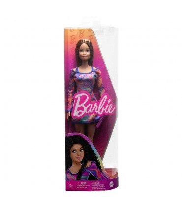 Barbie - Fashionistas: Abito Fantasia Marmorizzata Capelli Frisé