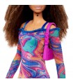 Barbie - Fashionistas: Abito Fantasia Marmorizzata Capelli Frisé