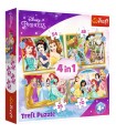 4 Puzzle in 1 - Disney Princess: Felice Giornata