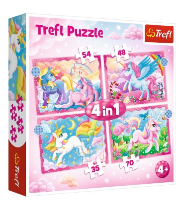 4 Puzzle in 1 - Unicorns and Magic