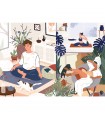 Puzzle da 1000 Pezzi UFT - Yoga, Cats & Coffee: Peace of Mind
