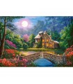 Puzzle da 1000 Pezzi Cottage nel Giardino della Luna