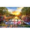 Puzzle da 1000 Pezzi Pittoresca Amsterdam con Biciclette