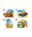 4 Puzzle in 1 Sagomato - Veicoli da Cantiere
