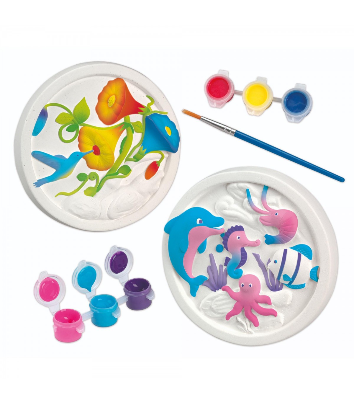 SET GIOCA E COLORA FORMELLA IN GESSO BLISTER IN DISPLAY 6 PZ