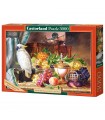 Puzzle da 3000 Pezzi - Natura Morta con Frutta e Cacatua, Josef Schuster