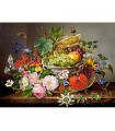 Puzzle da 2000 Pezzi - Natura Morta con Fiori e Cesto di Frutta