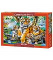 Puzzle da 1000 Pezzi Tigri Vicino al Ruscello