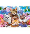 Puzzle da 500 Pezzi Gattini con Fiori