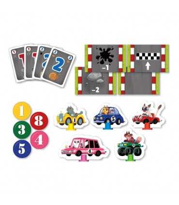 Kitty Race - Gioco di Carte per Famiglie, Corsa tra Gatti e Macchine, 2-5 Giocatori, Divertimento in 15 Minuti!