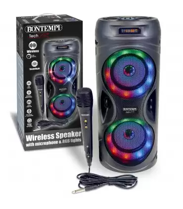 Amplificatore Wireless con Display, Microfono e Luci RGB