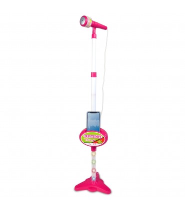 Microfono da palcoscenico con connessione MP3, effetti luminosi e vano porta smartphone