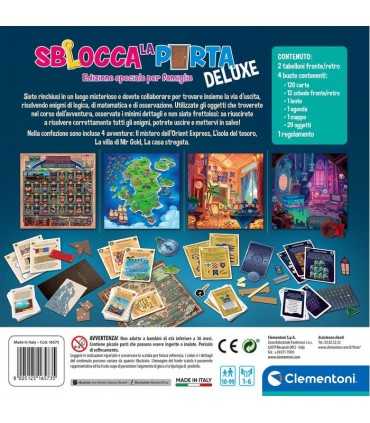 Sblocca la Porta - Deluxe di Clementoni: Gioco di Investigazione per 1-6 Giocatori, Enigmi e Avventure in Famiglia!