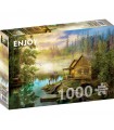 Puzzle da 1000 Pezzi - A Log Cabin on the River