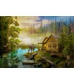 Puzzle da 1000 Pezzi - A Log Cabin on the River