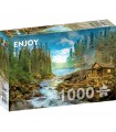 Puzzle 1000 pezzi A Log Cabin by the Rapids
