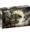 Puzzle da 1000 Pezzi - A Log Cabin on a Cliff